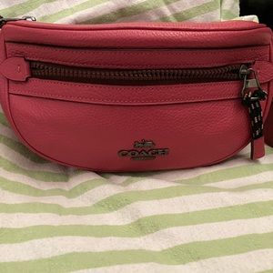 Hot pink leather Coach Fanny Pack